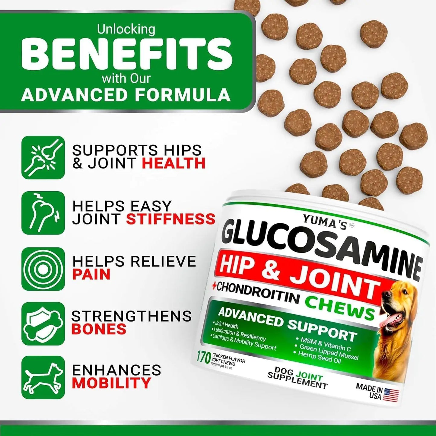 2 Pack Glucosamine for Dogs